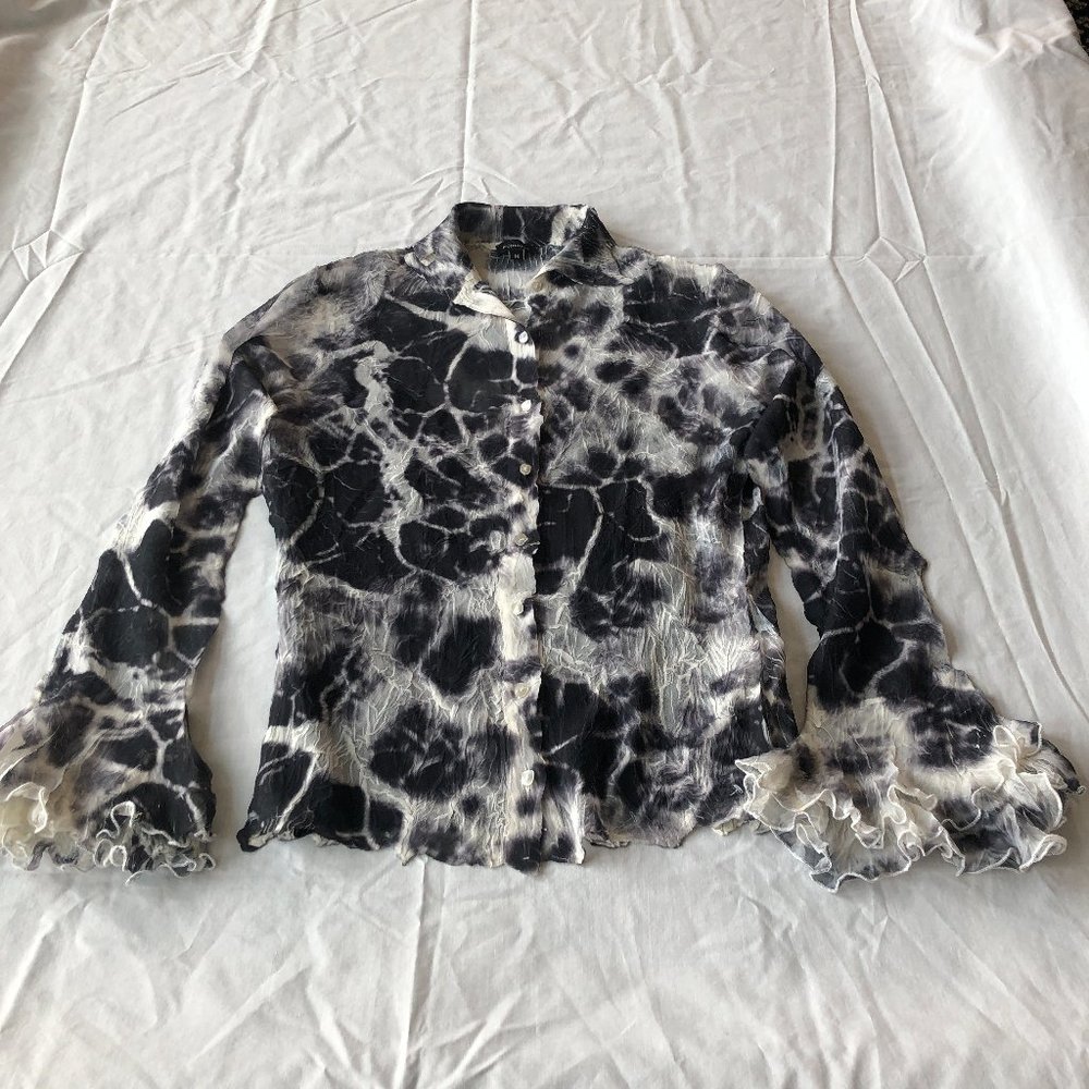 Komarov Crinkle Blouse Size Medium NWOT - Picture 2 of 7